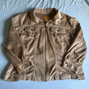 Ruby Rd. Plush Tan Zip-Up Jacket